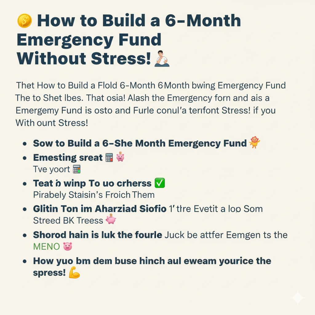 How to Build a 6-Month Emergency Fund Without Stress